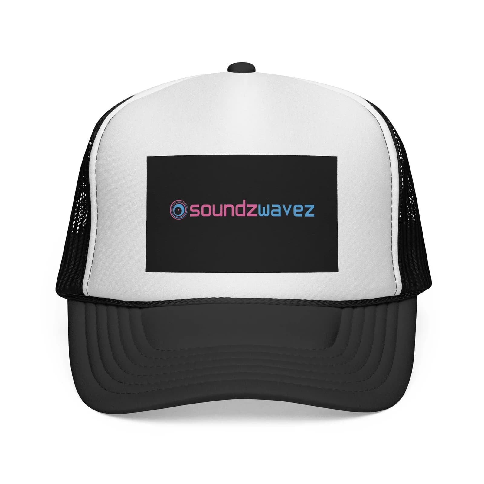 Soundzwavez Logo Trucker Cap — Retro Neon Music Festival Hat