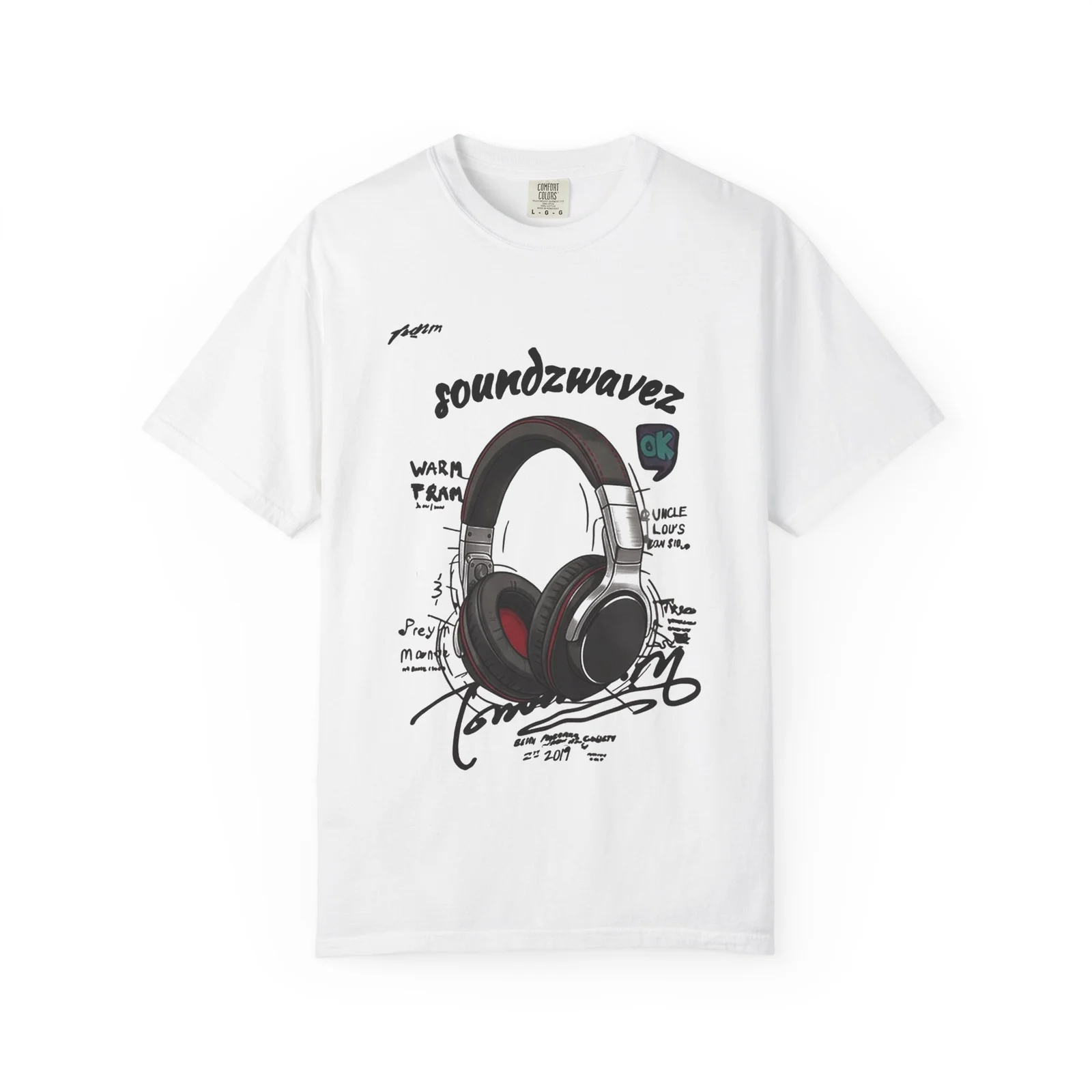 DJ Neon Graphic T-Shirt — “soundzwavez” Retro Synthwave Tee